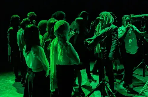 Green light on stage