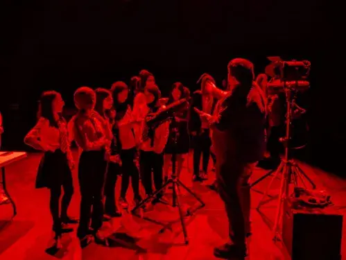 Red light on stage